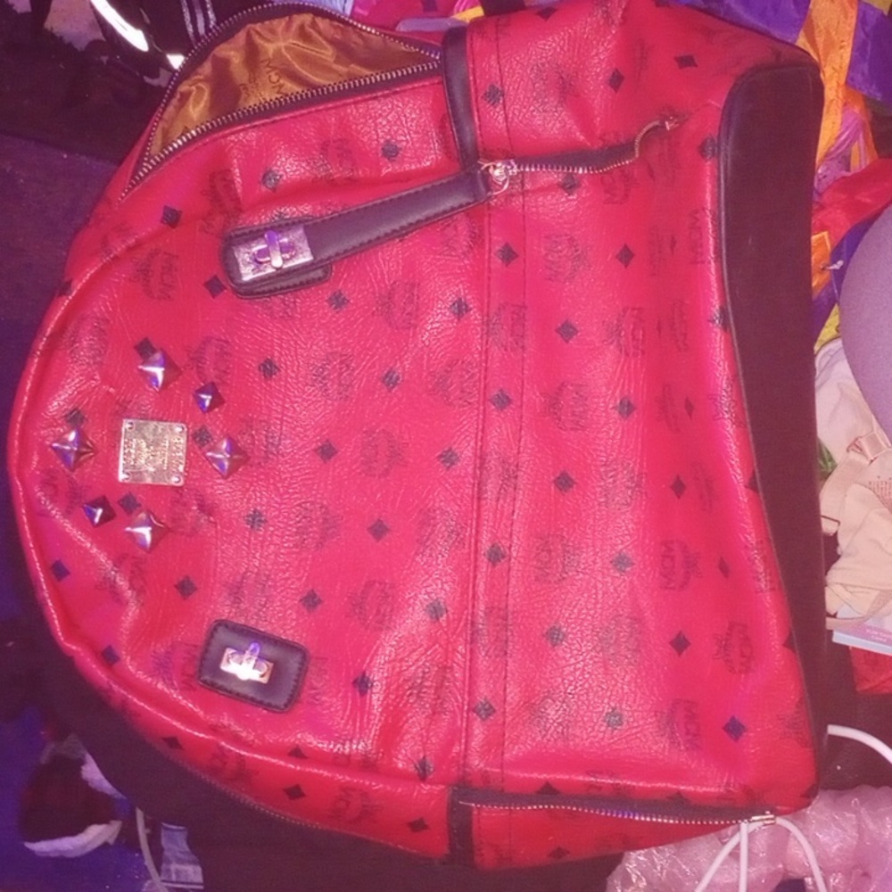 Mcm Red Backpack - image 2